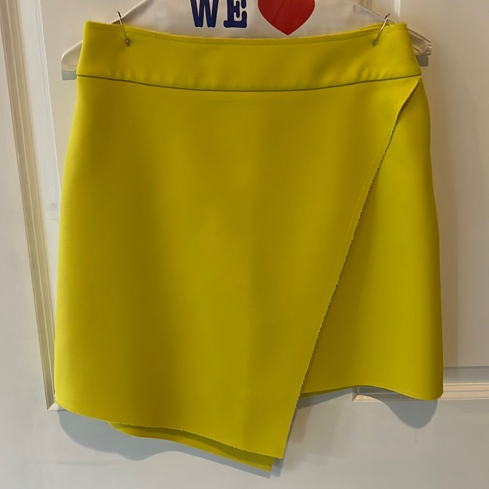 Topshop crepe yellow miniskirt